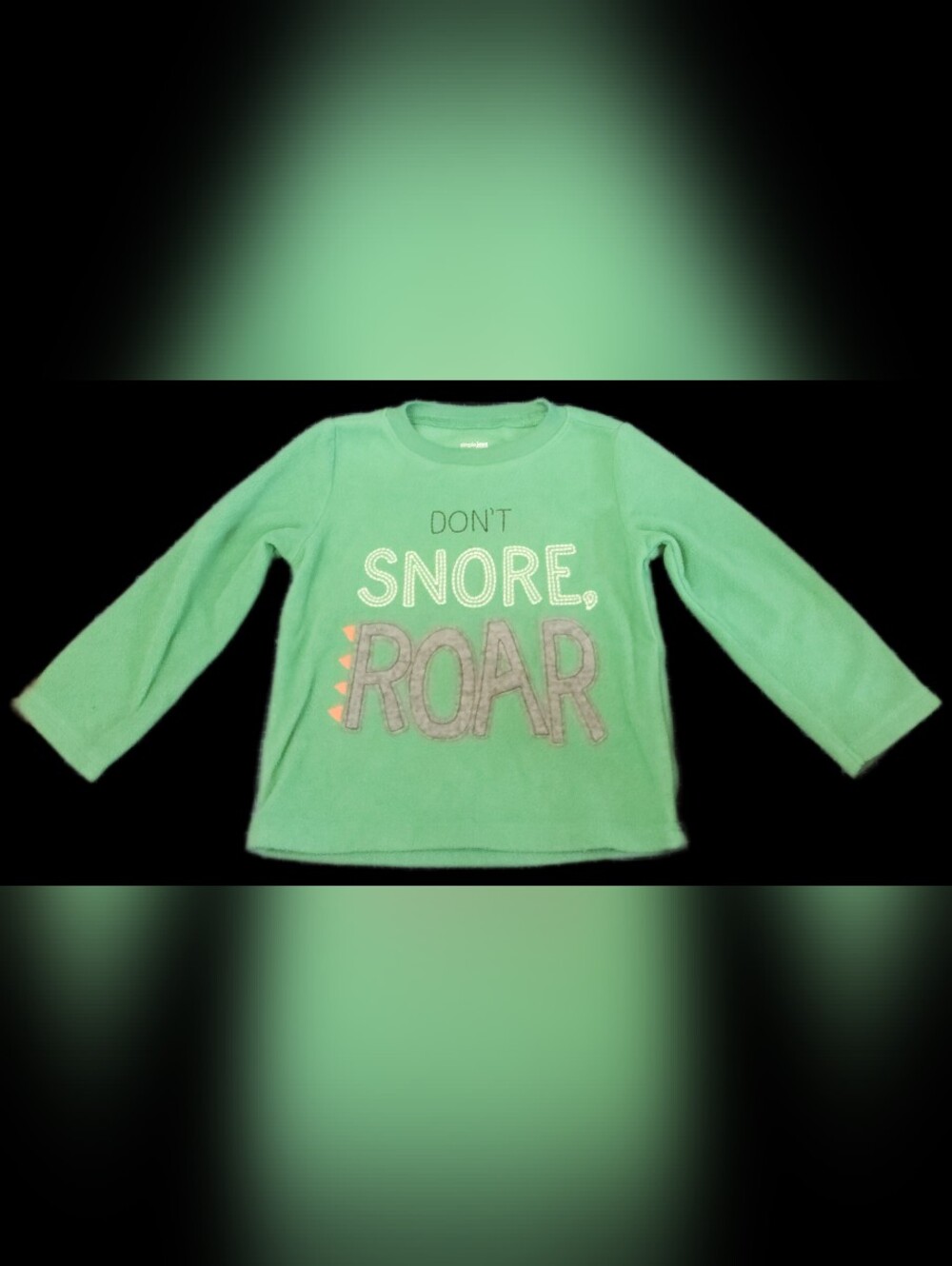 #KCB75 Carter's Mint Green Long-Sleeve 'Don't Snore, Roar' Tee